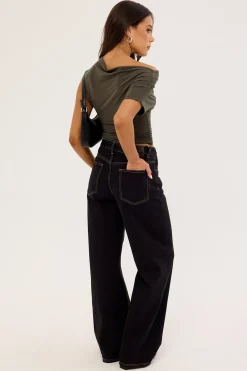 MID RISE BAGGY JEAN Washed Black