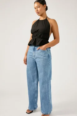 Mid Rise 90's Slouch Jean Mid Blue Denim