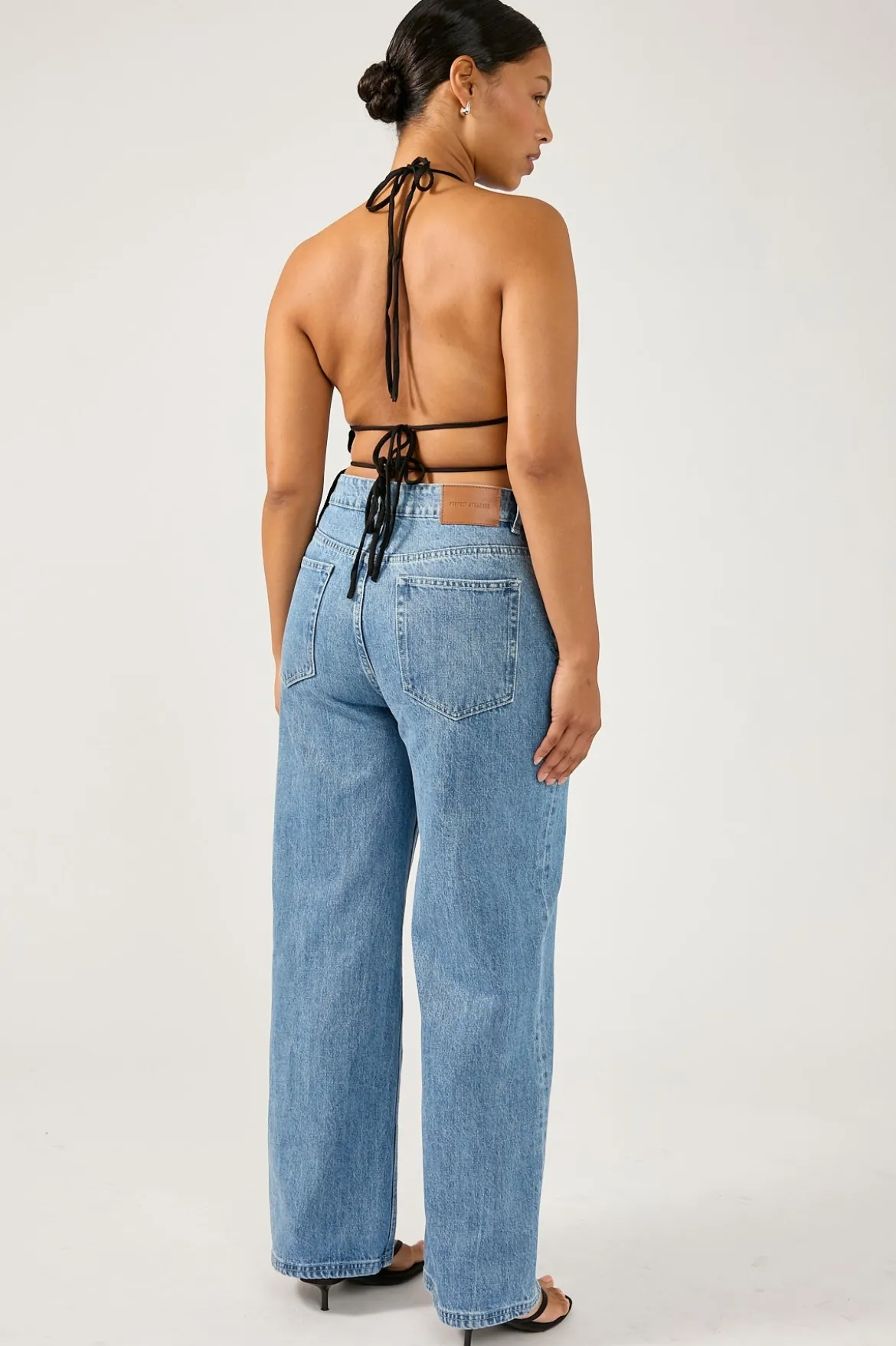 Mid Rise 90's Slouch Jean Mid Blue Denim