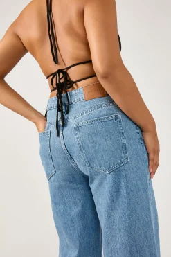 Mid Rise 90's Slouch Jean Mid Blue Denim