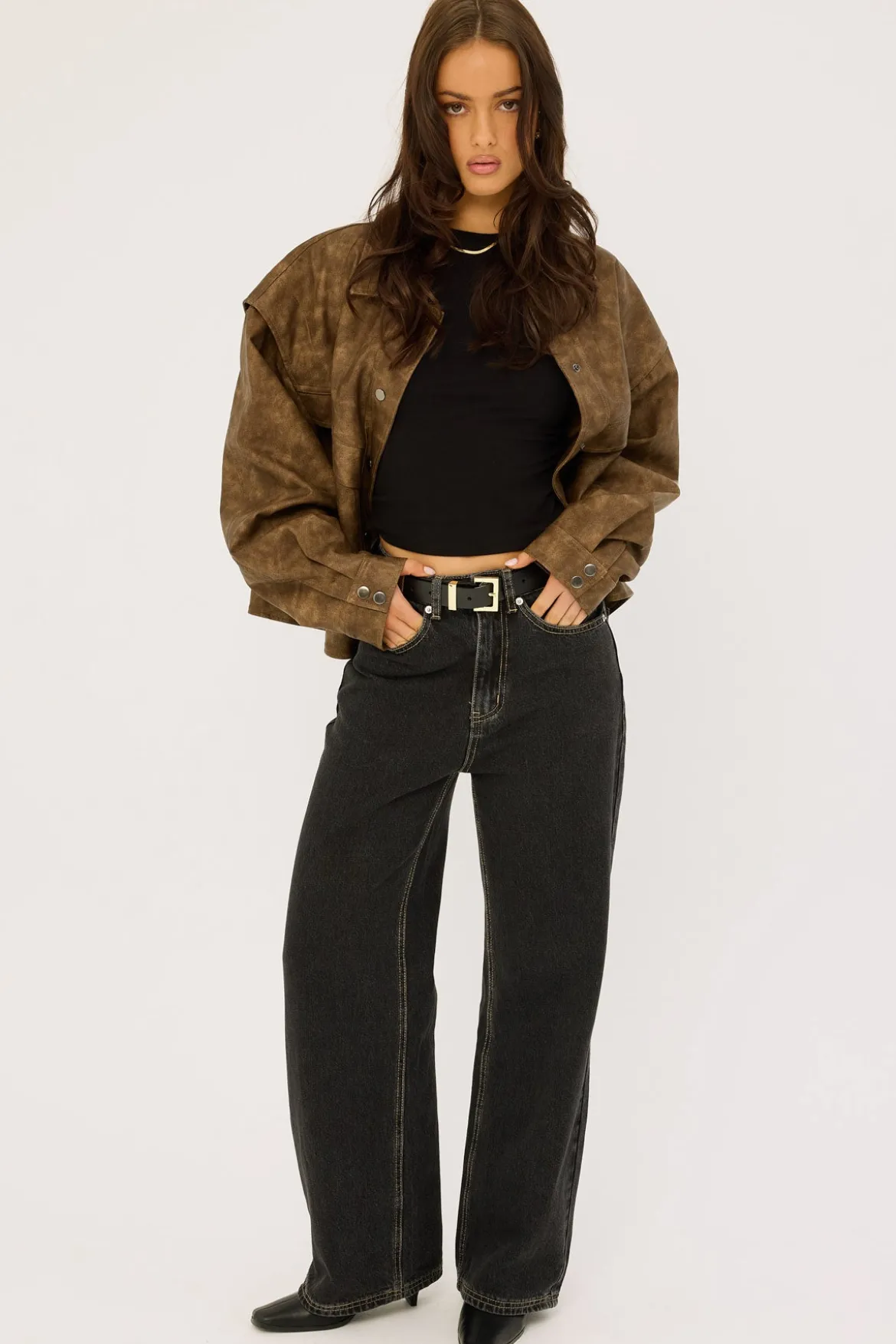 Mid Rise 90's Slouch Jean Washed Grey