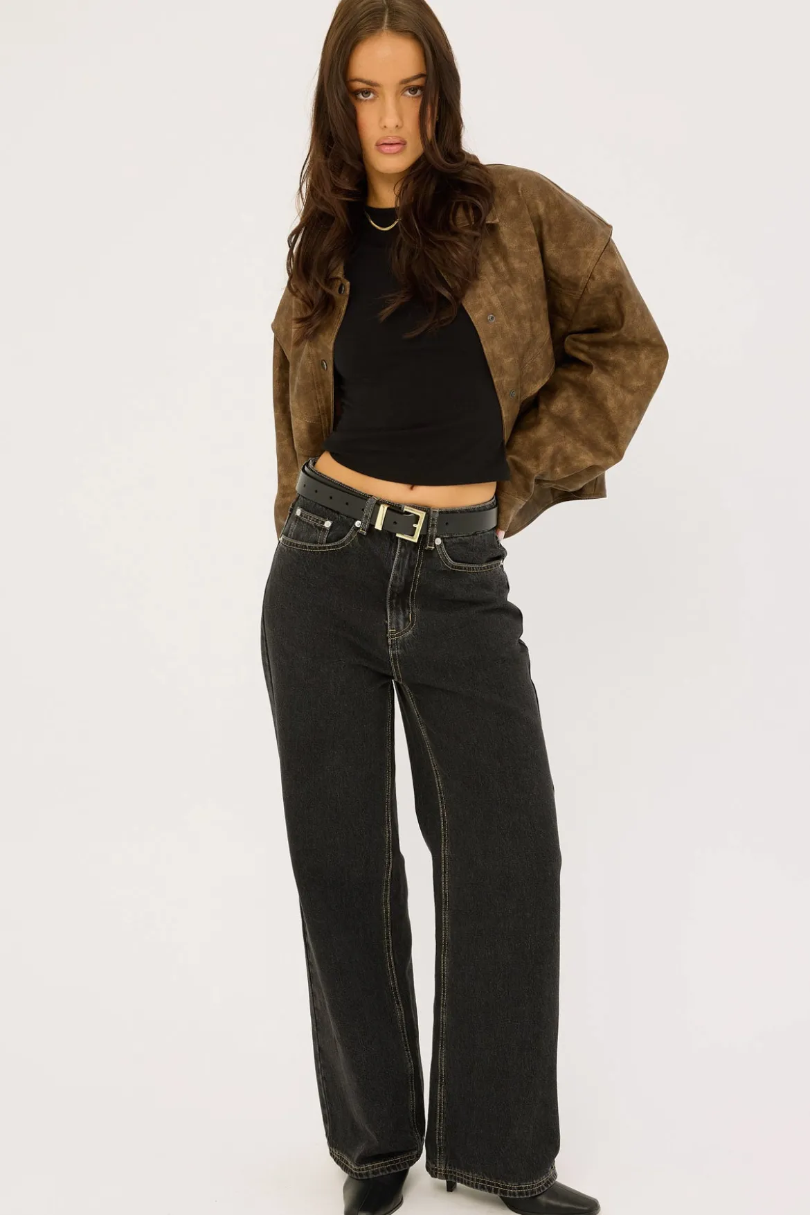 Mid Rise 90's Slouch Jean Washed Grey
