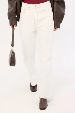 Mid Rise 90's Slouch Jean White Contrast Off White Contrast