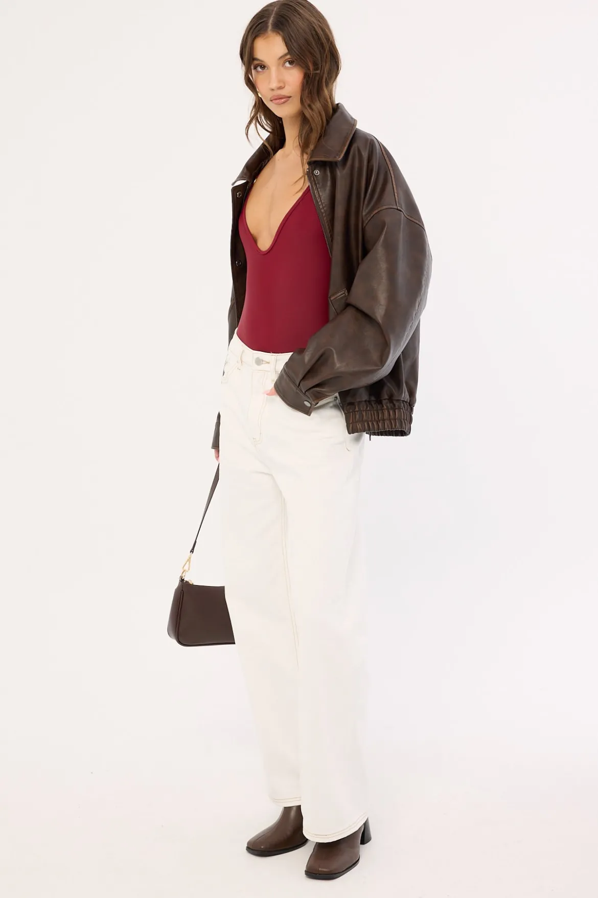 Mid Rise 90's Slouch Jean White Contrast Off White Contrast