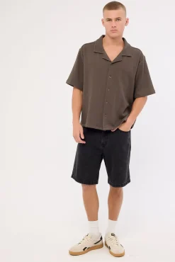 Mid Slacker Denim Short Aged Black