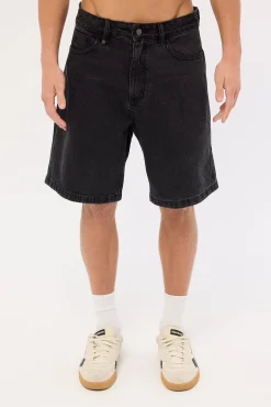 Mid Slacker Denim Short Aged Black