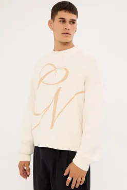 Midvale Cropped Knit Sweater Off White