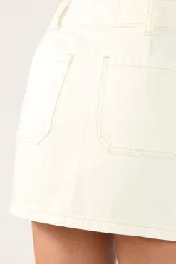 Mika Denim Mini Skirt Cream