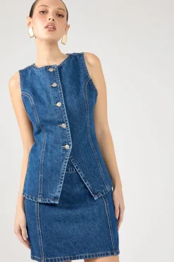 Mika Denim Mini Skirt Mid Blue Denim