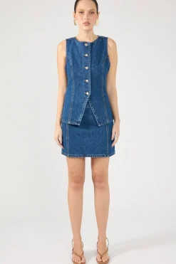 Mika Denim Mini Skirt Mid Blue Denim