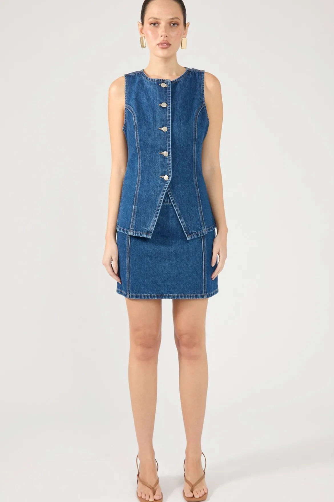 Mika Denim Mini Skirt Mid Blue Denim
