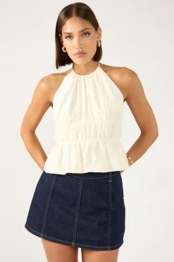Mila Denim Mid Rise Skort Dark Blue Denim