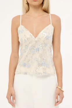 Mila Sequin Cami Top Cream