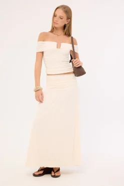Millie Mesh Maxi Skirt Off White