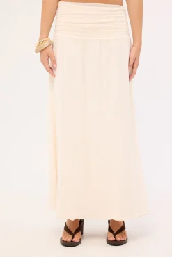 Millie Mesh Maxi Skirt Off White