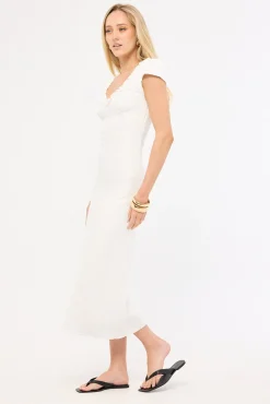 Mimsy Short Sleeve Midi Dress White