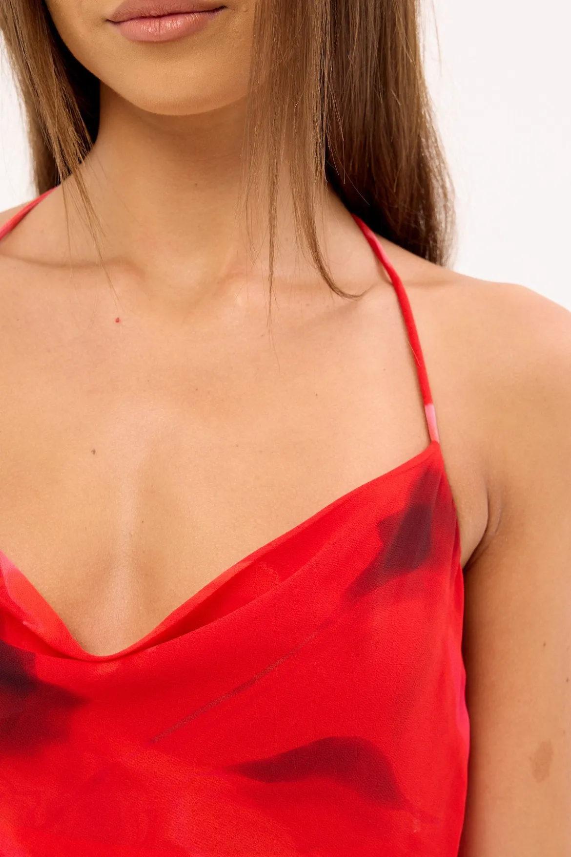Mindy Halter Slip Maxi Dress Red Print
