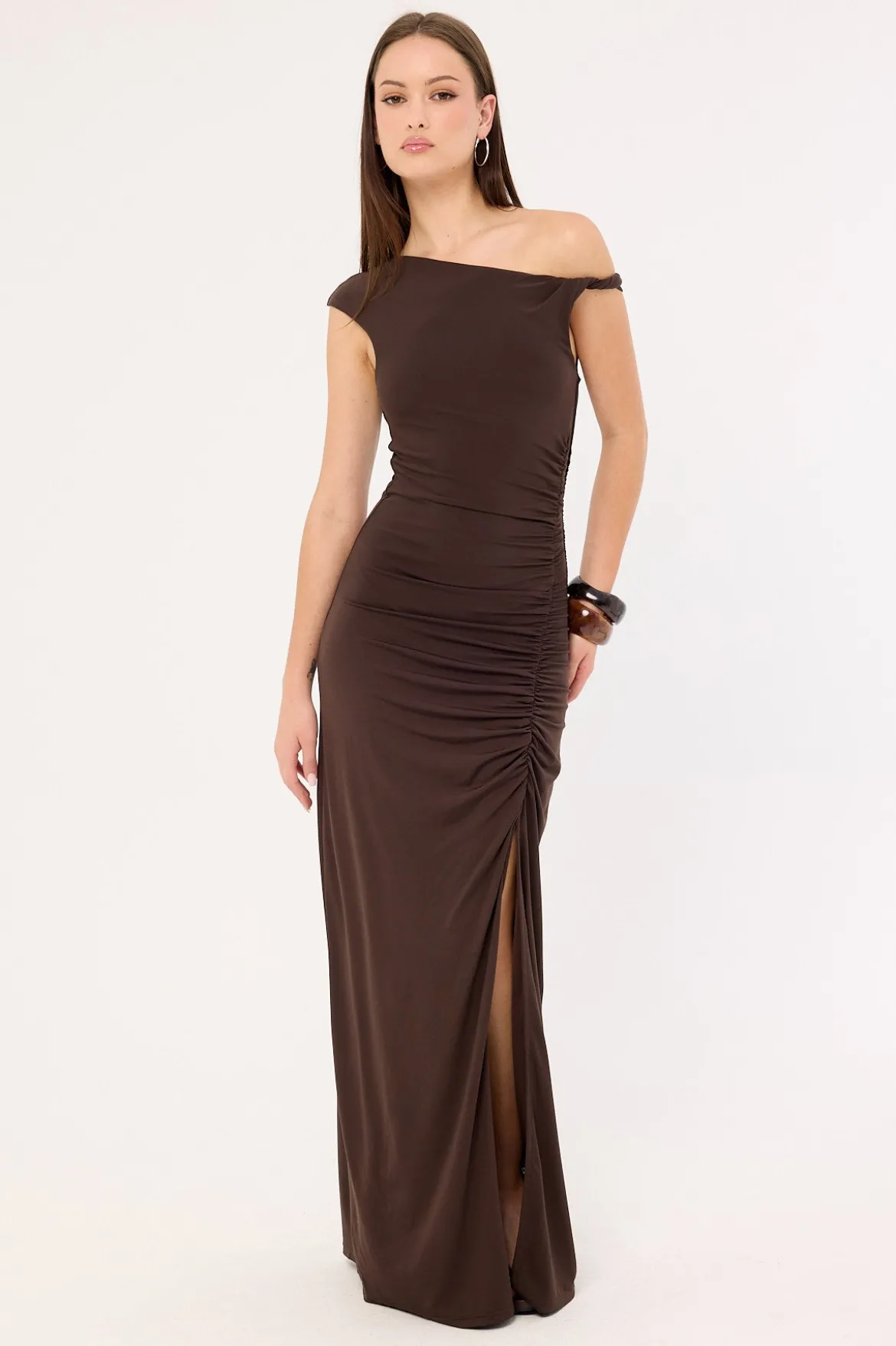 Miro Twist Maxi Dress Brown