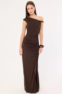 Miro Twist Maxi Dress Brown