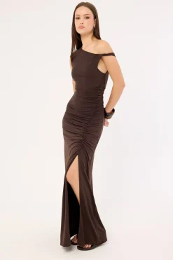 Miro Twist Maxi Dress Brown