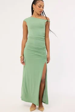 Miro Twist Maxi Dress Green