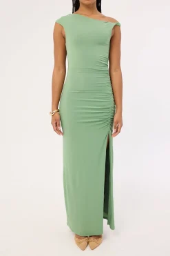 Miro Twist Maxi Dress Green