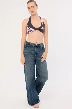 Misfit Twist Bralette Washed Black