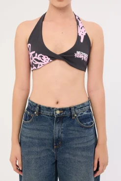 Misfit Twist Bralette Washed Black