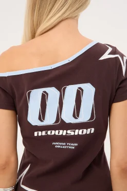 Modulate Off Shoulder Top Brown