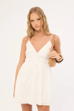 Molly Ruched Mini Dress White