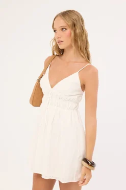 Molly Ruched Mini Dress White