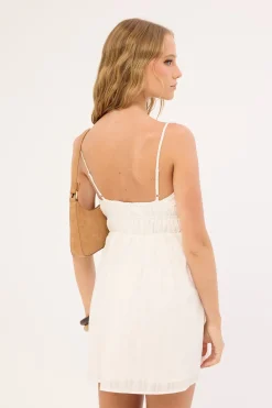 Molly Ruched Mini Dress White