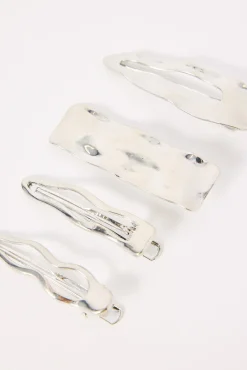 Molten Hair Clip Pack Silver