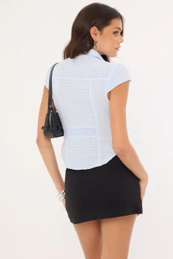 Mon Cheri Blouse Blue Check