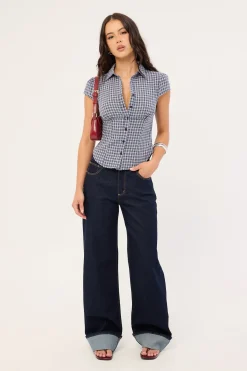 Mon Cheri Blouse Navy Check