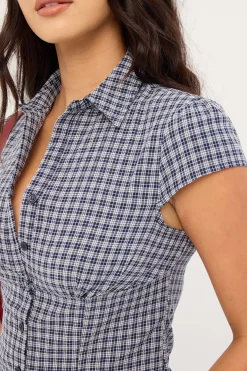 Mon Cheri Blouse Navy Check