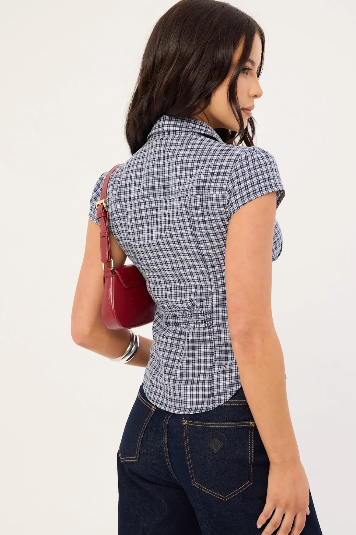 Mon Cheri Blouse Navy Check