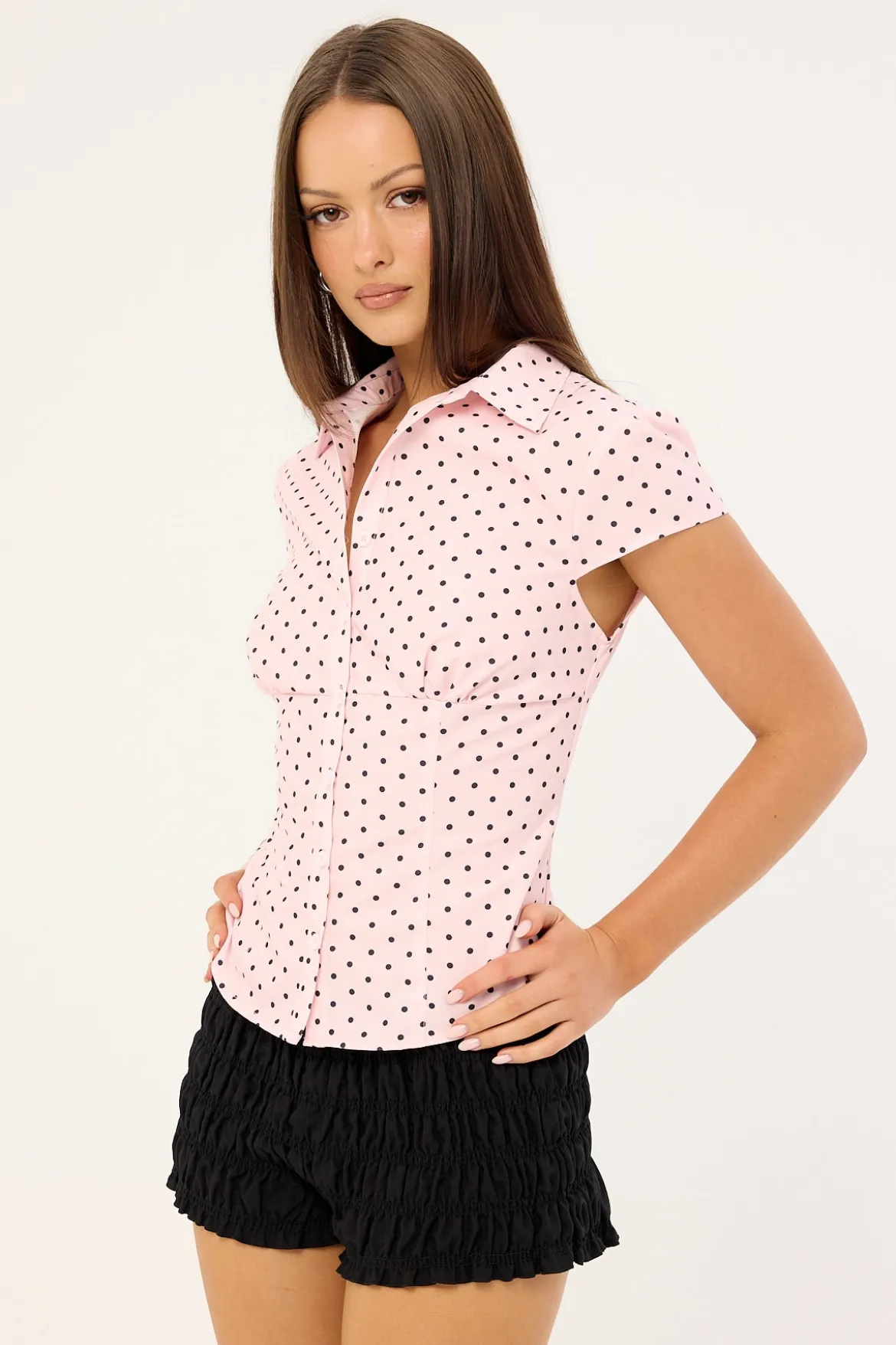 Mon Cheri Blouse Pink Polka