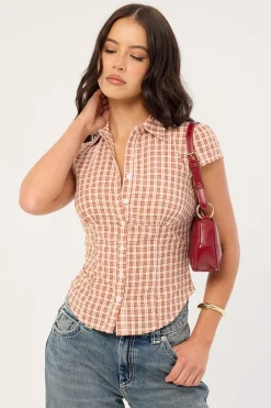 Mon Cheri Blouse Red Check
