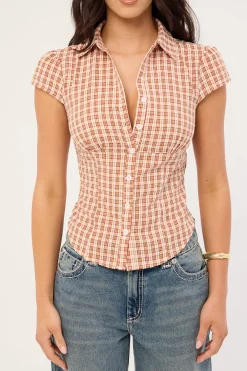 Mon Cheri Blouse Red Check