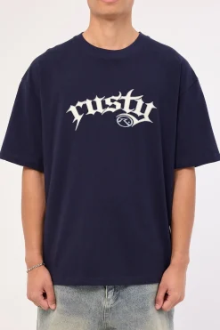 Monty Cropped Tee Navy Blue