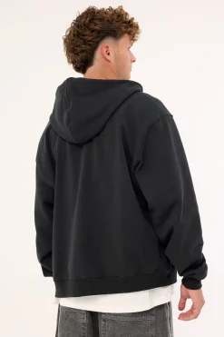 Monty Zip Through Hooded Fleece Carbon