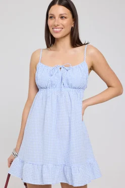 Moonlights Gingham Mini Dress Blue Check