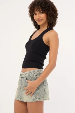 Morty Low Rise Denim Mini Skirt Dirty Dawg
