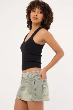 Morty Low Rise Denim Mini Skirt Dirty Dawg