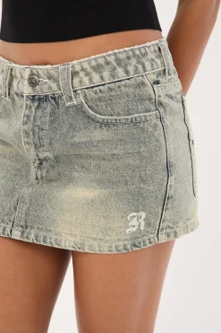 Morty Low Rise Denim Mini Skirt Dirty Dawg