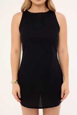 Motel Ayana Open Back Mini Dress Black