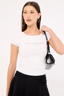 Motel Chihiro Top White Who Cares