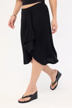 Motel Esmeray Skirt Sheer DGL Knit Black