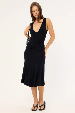 Motel Laluma Midi Dress Black